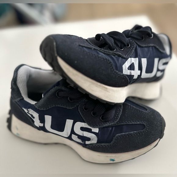 Italian leather sneakers 4US navy - Picture 3 of 9